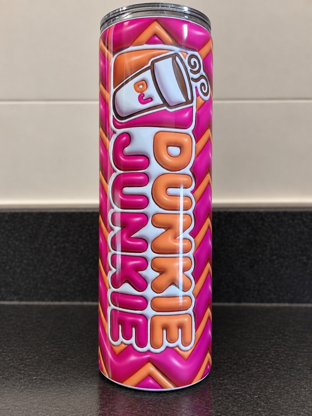 Dunkie Junkie Pink & Orange Skinny Tumbler